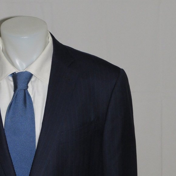 Ermenegildo Zegna 15milmil15 Blue Striped Recent Two Button Suit Jacket 48R - Picture 1 of 10